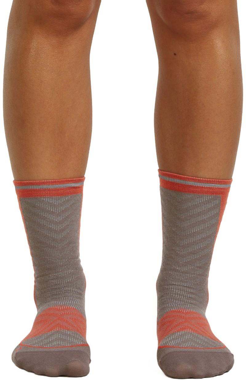Merino Blend Run+ Crew Socks - Ultralight - Womens - porcini / fervid 1