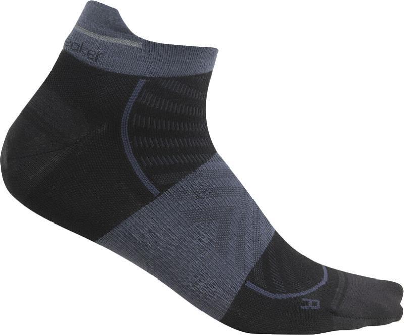 Merino Blend Run+ Micro Socks - Ultralight - Mens - Black / Graphite 1