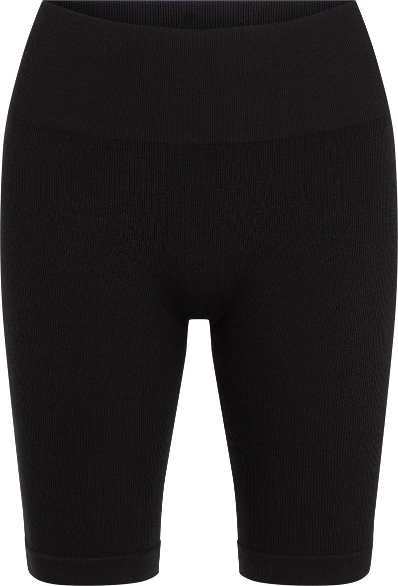 Merino Blend Seamless Rib 8" High Rise Shorts - Womens - black 1
