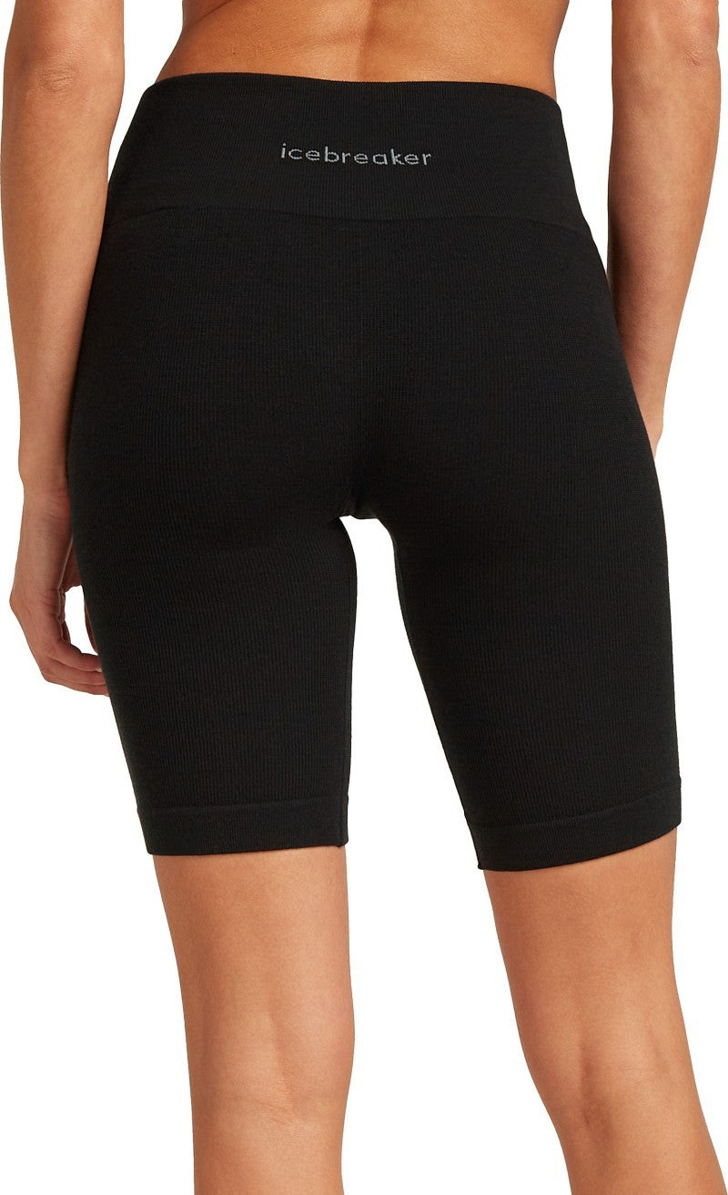 Merino Blend Seamless Rib 8" High Rise Shorts - Womens - black 1