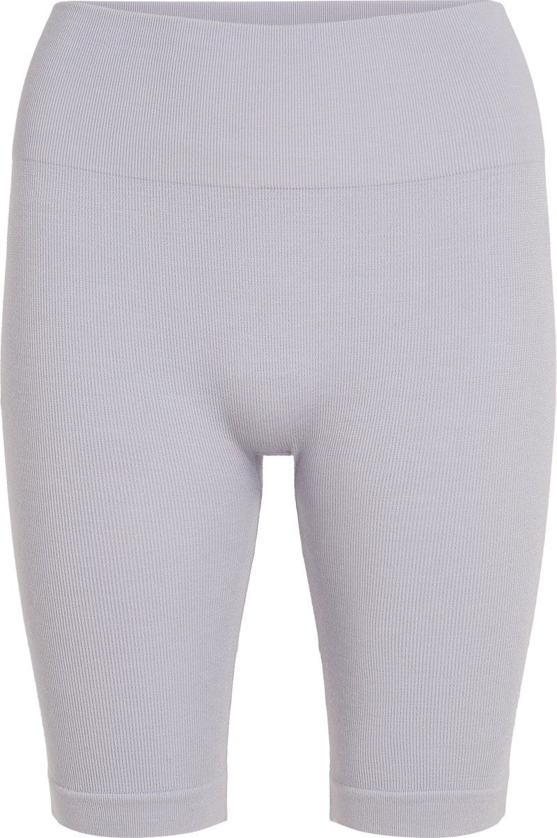 Merino Blend Seamless Rib 8" High Rise Shorts - Womens - grey quartz 1