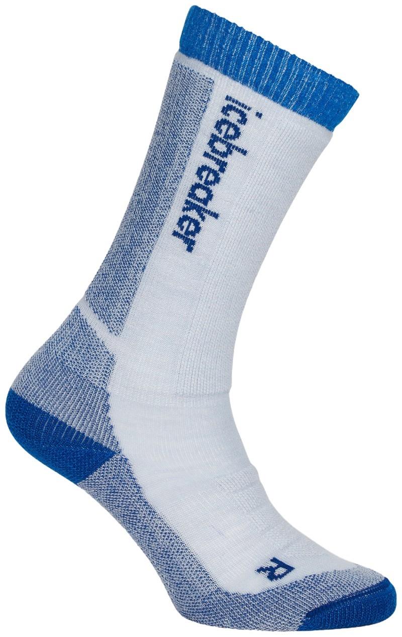 Merino Blend Ski+ Over The Calf Socks - Medium - Kids - zinc blue / lazurite / snow 1