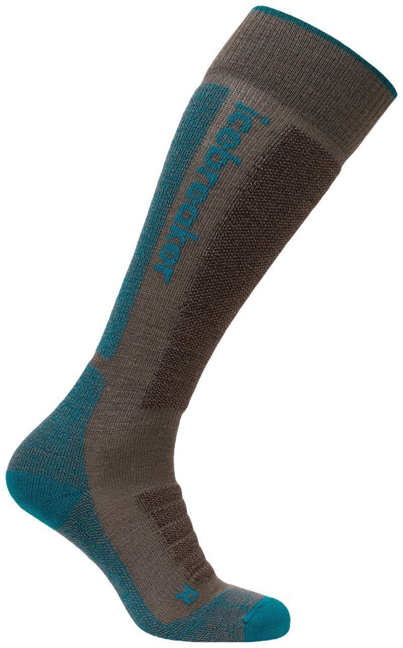 Merino Blend Ski+ Over The Calf Socks - Medium - Womens - porcini / tidal teal / java 1