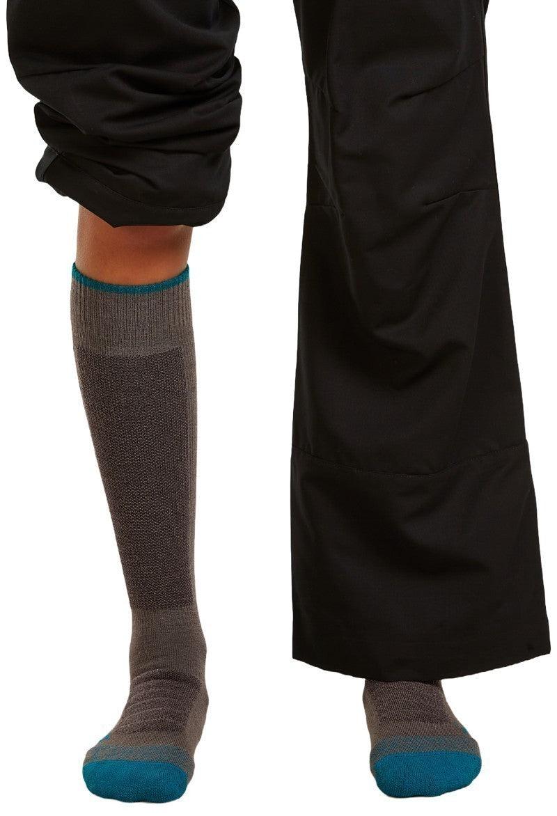 Merino Blend Ski+ Over The Calf Socks - Medium - Womens - porcini / tidal teal / java 1
