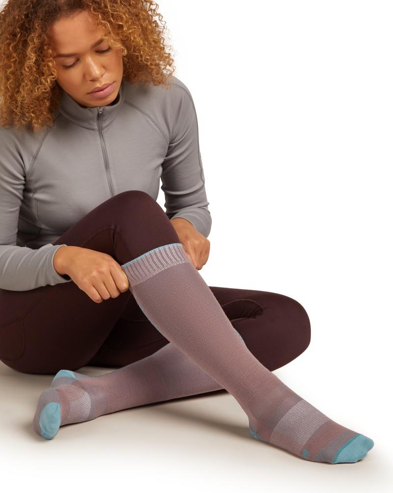 Merino Blend Ski+ Over the Calf Socks - Ultralight - Womens - summit / hydro 1