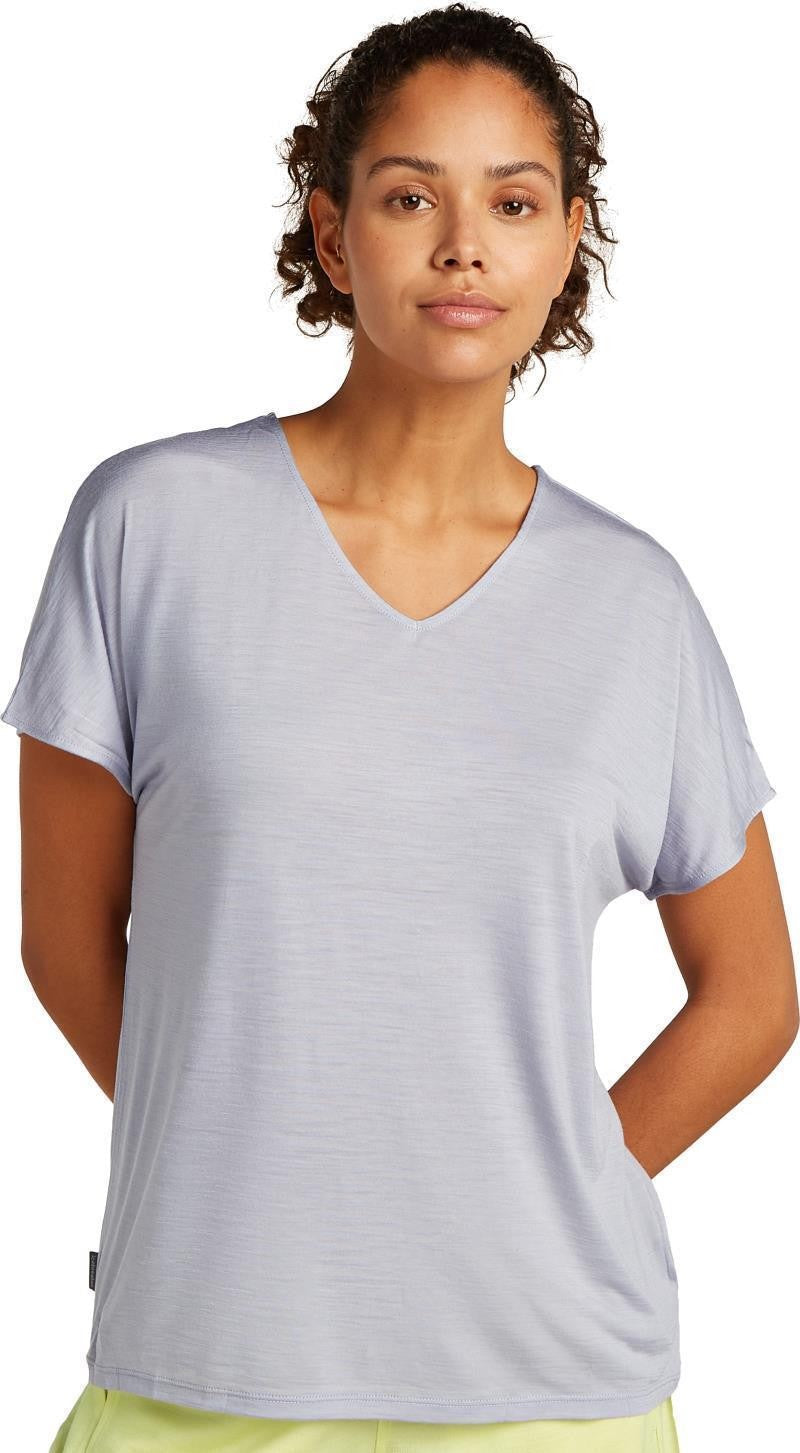Merino Blend  Drayden Reversible SS Top - Womens - grey quartz 1