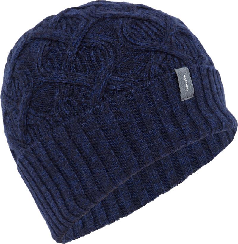 Merino Cable Knit Beanie - Midnight Navy / Royal Navy 1