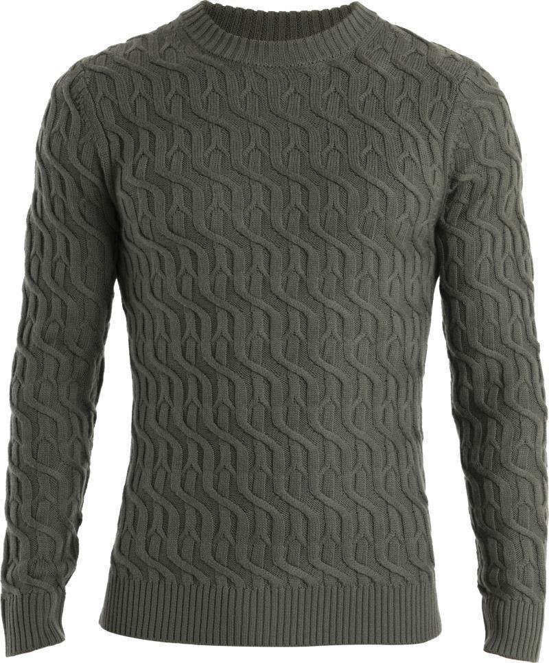 Merino Cable Knit Crewe Sweater - Mens - Loden 1