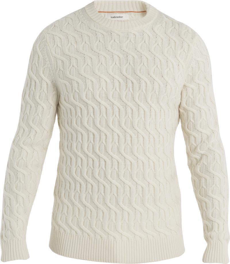 Merino Cable Knit Crewe Sweater - Mens - Undyed 1