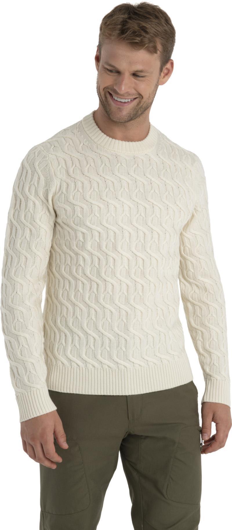 Merino Cable Knit Crewe Sweater - Mens - Undyed 3