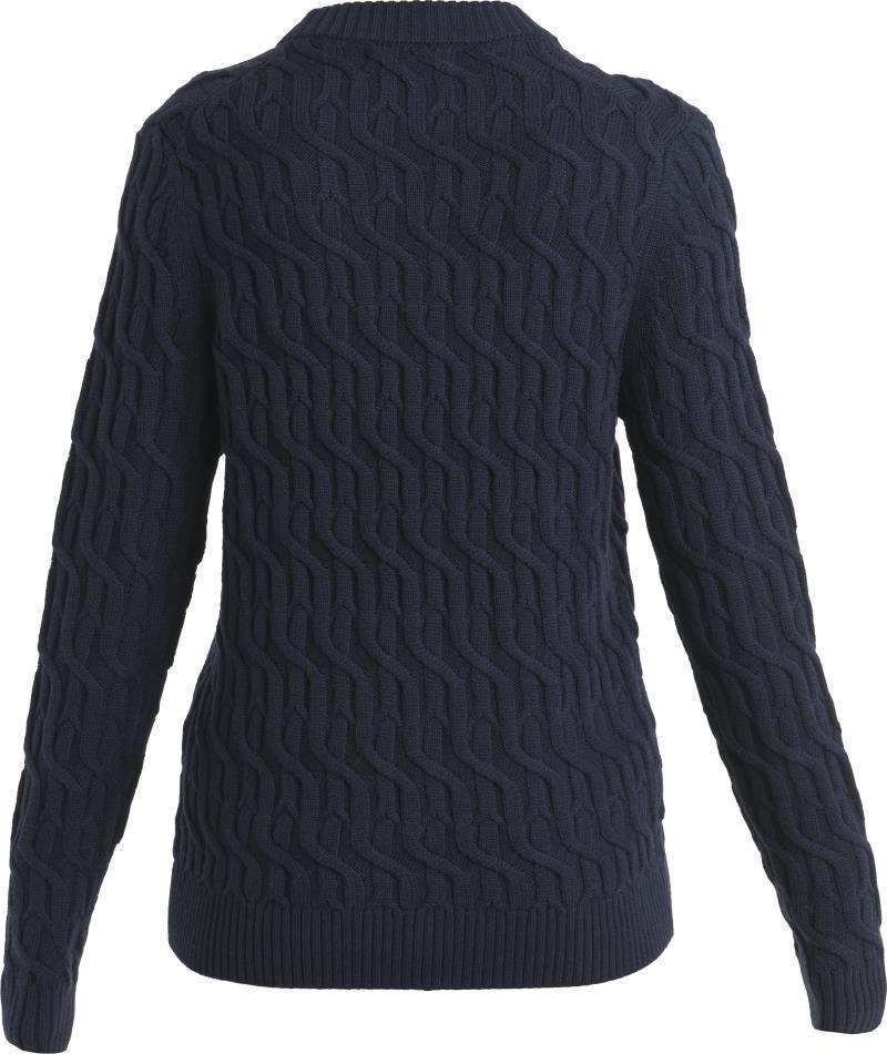 Merino Cable Knit Crewe Sweater - Womens - Midnight Navy #401 2