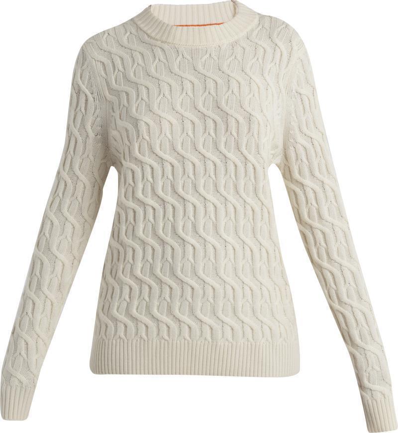 Merino Cable Knit Crewe Sweater - Womens - Undyed 1
