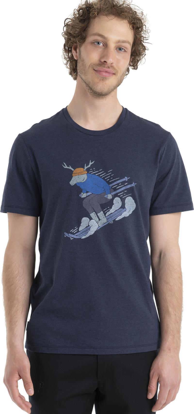 Merino Central Classic SS Tee - Ski Rider - Mens - Midnight Navy #401 3