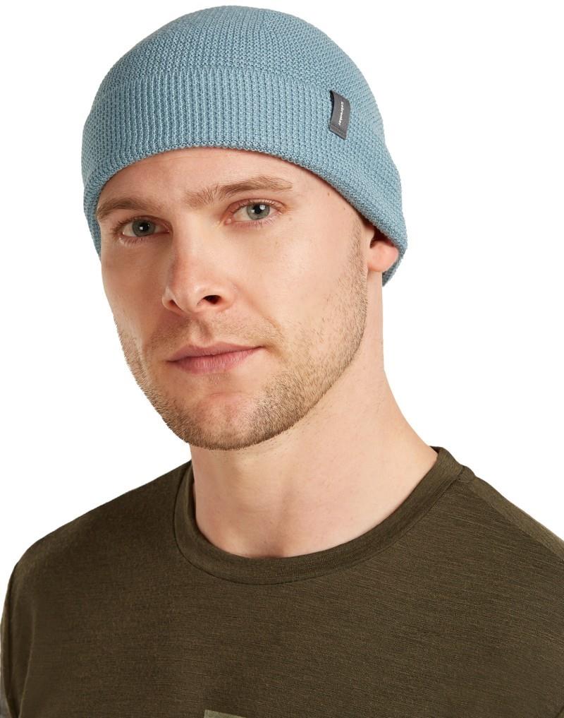 Merino Feadan Cuff Beanie - flint blue 1