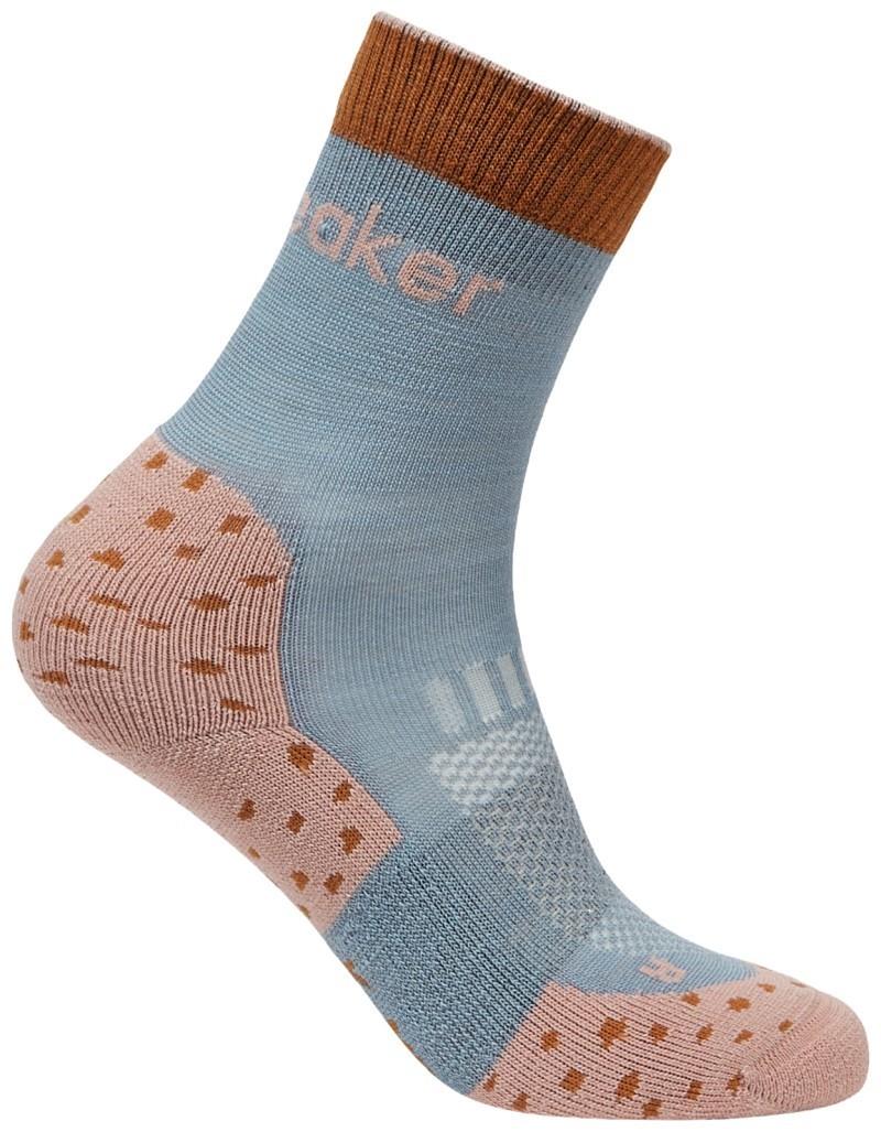Merino Hike+ Crew Socks - Light - Kids - flint blue / pink quartz / trail 1