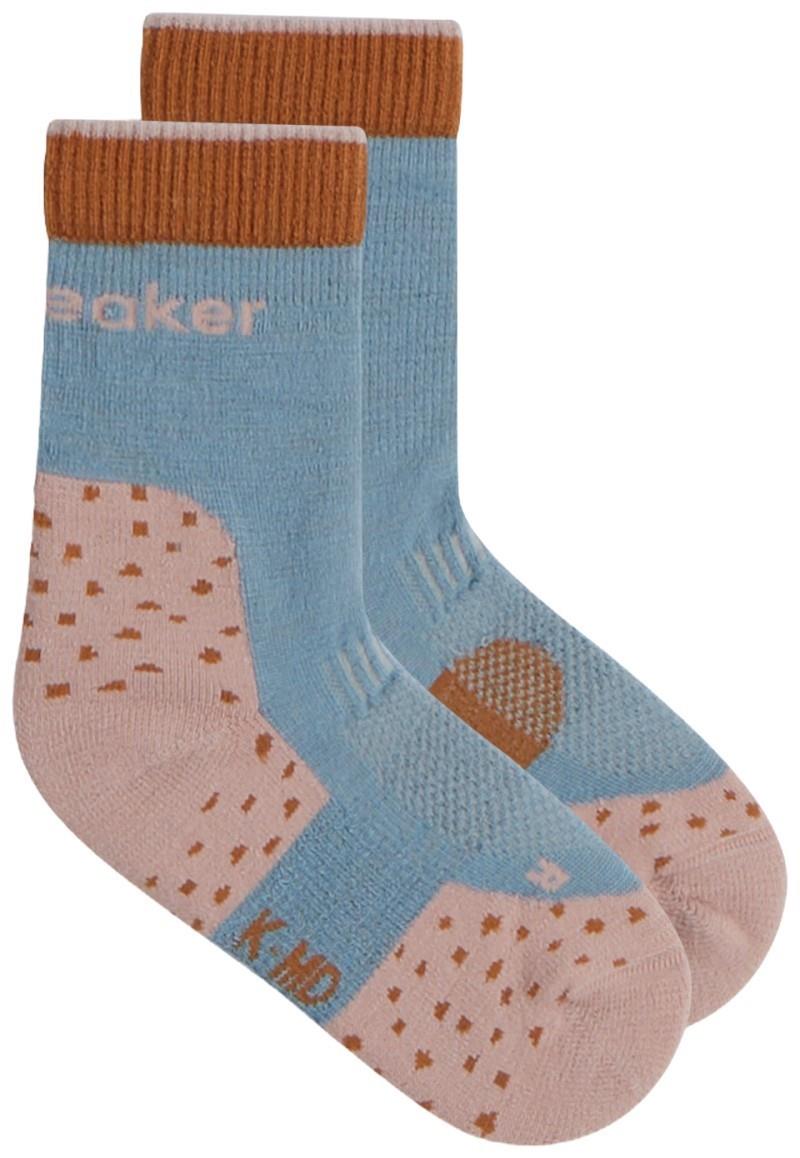Merino Hike+ Crew Socks - Light - Kids - flint blue / pink quartz / trail 1