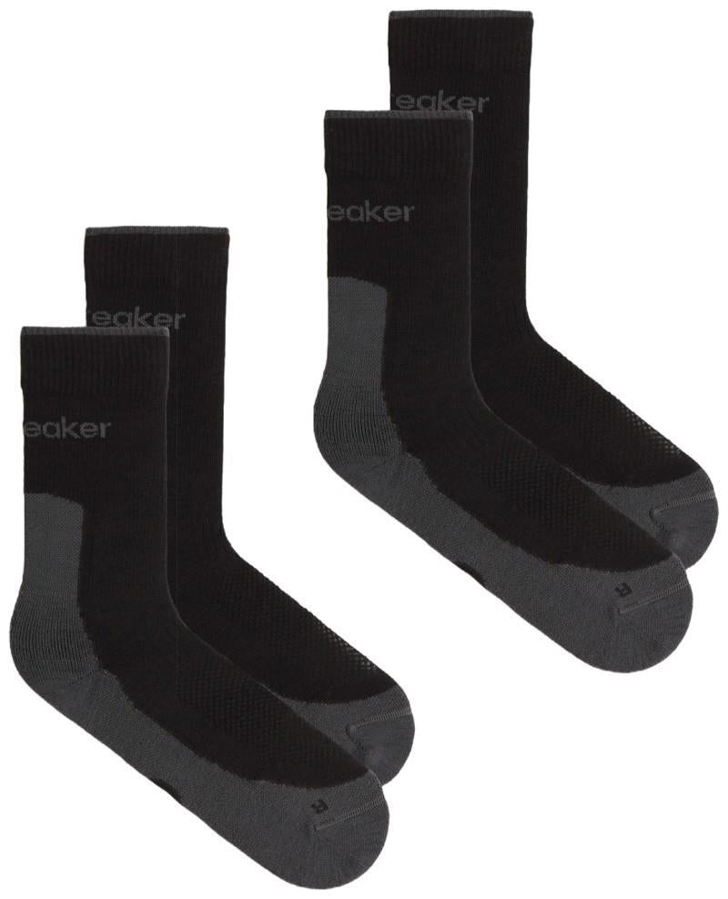Merino Hike+ Crew Socks - Light - Mens - 2-Pack - black / obsidian 1