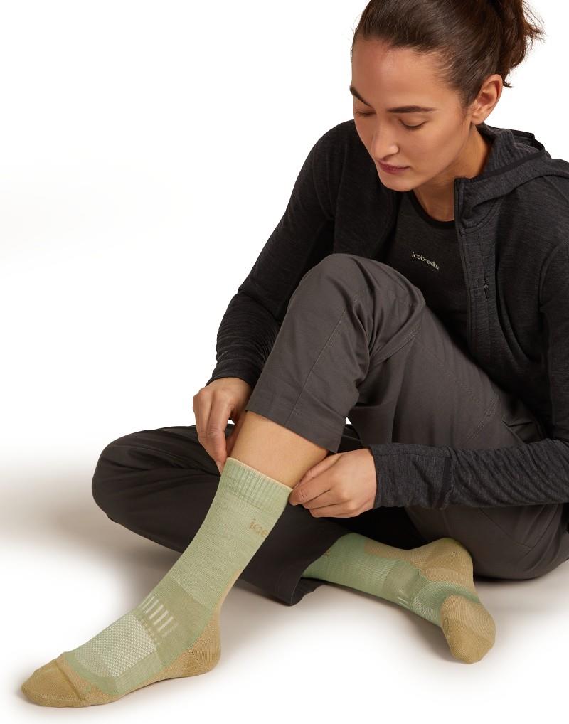 Merino Hike+ Crew Socks - Light - Womens - lichen / sand 1