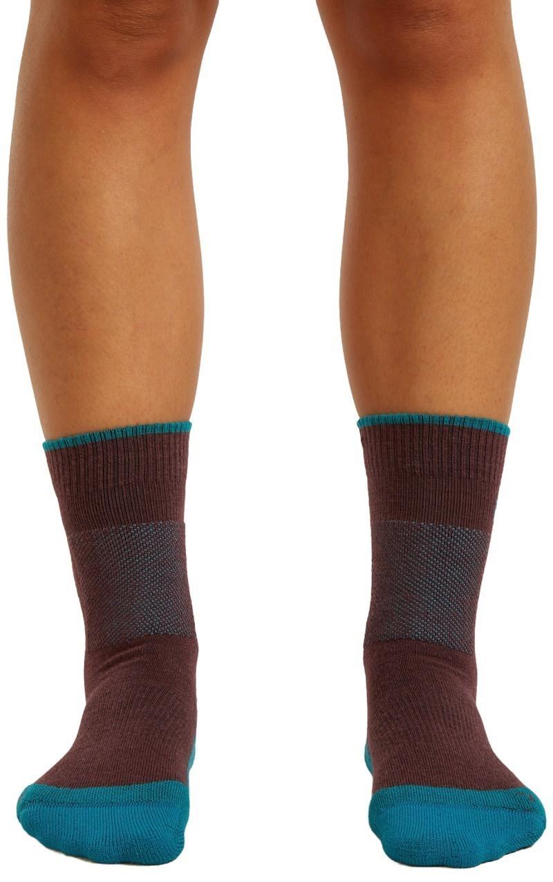Merino Hike+ Crew Socks - Medium - Womens - java / tidal teal 1