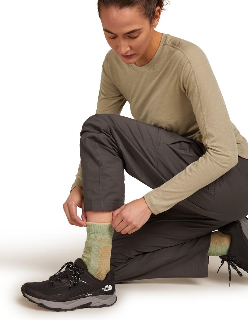 Merino Hike+ Crew Socks - Medium - Womens - lichen / sand 1