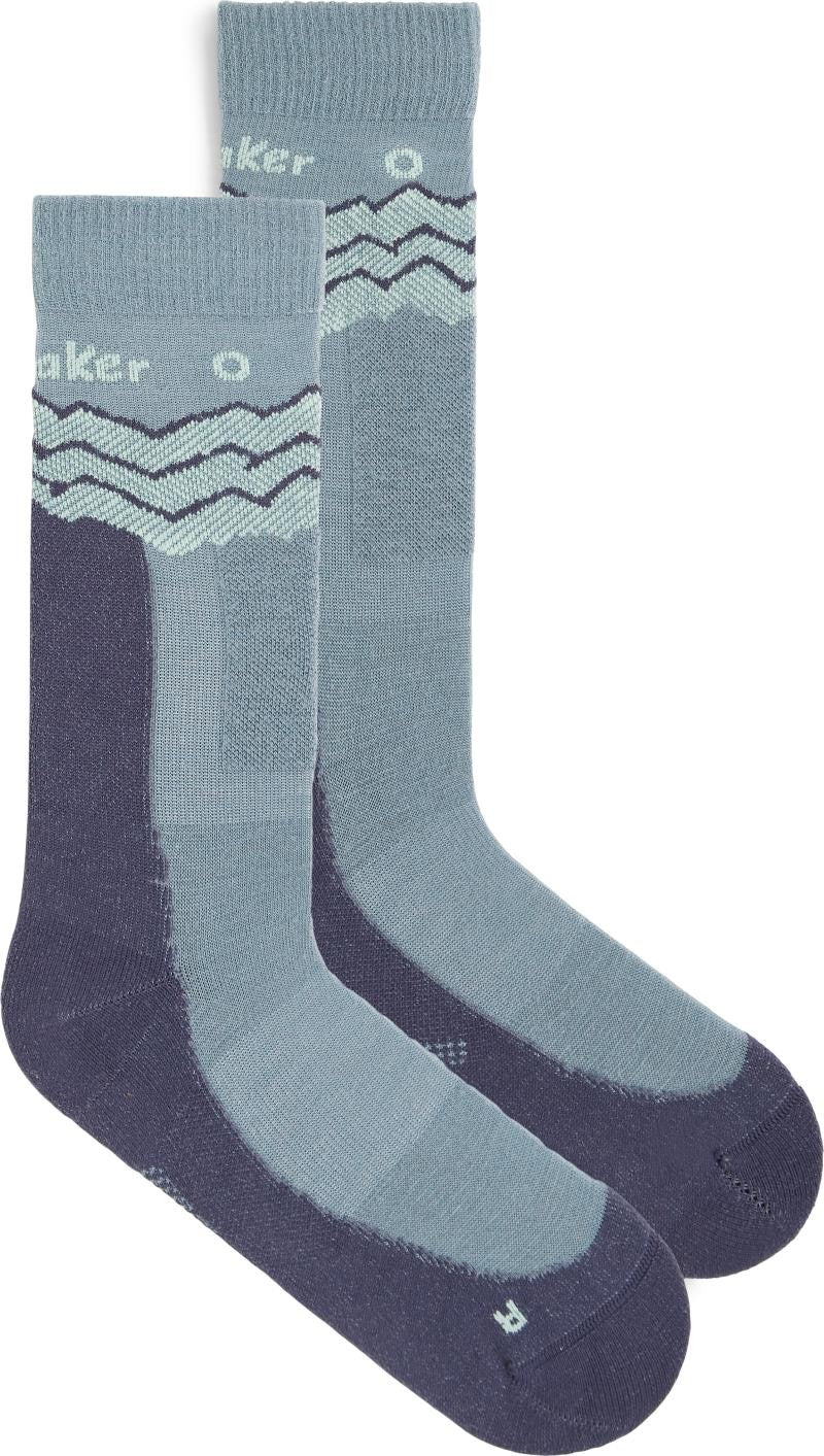 Merino Hike+ Crew Socks - Medium -  Across the Peaks - Mens - blue ash / graphite / mint 1