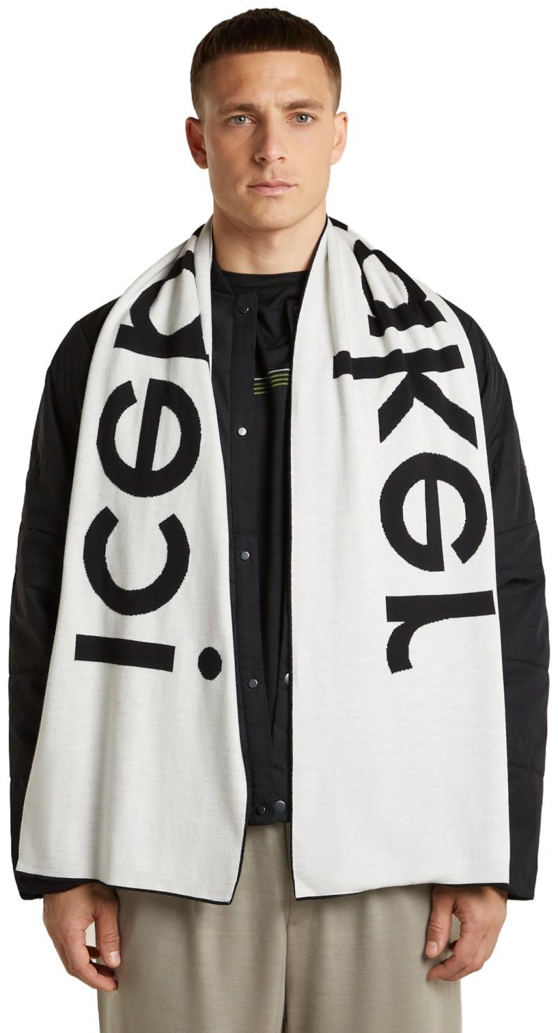 Merino Icebreaker Scarf - black / ecru heather 1