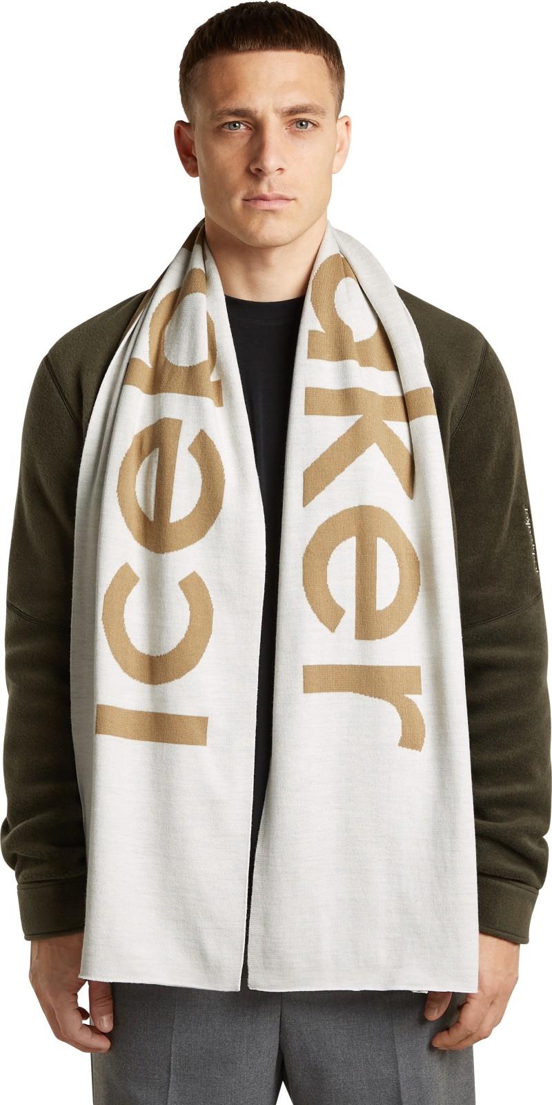 Merino Icebreaker Scarf - ecru heather / cumin 1