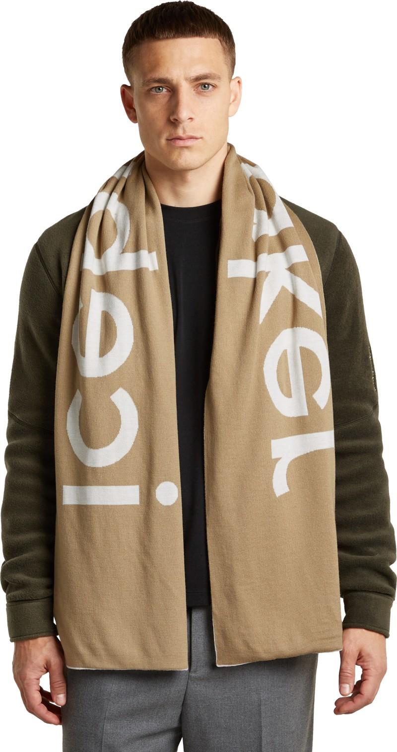 Merino Icebreaker Scarf - ecru heather / cumin 1