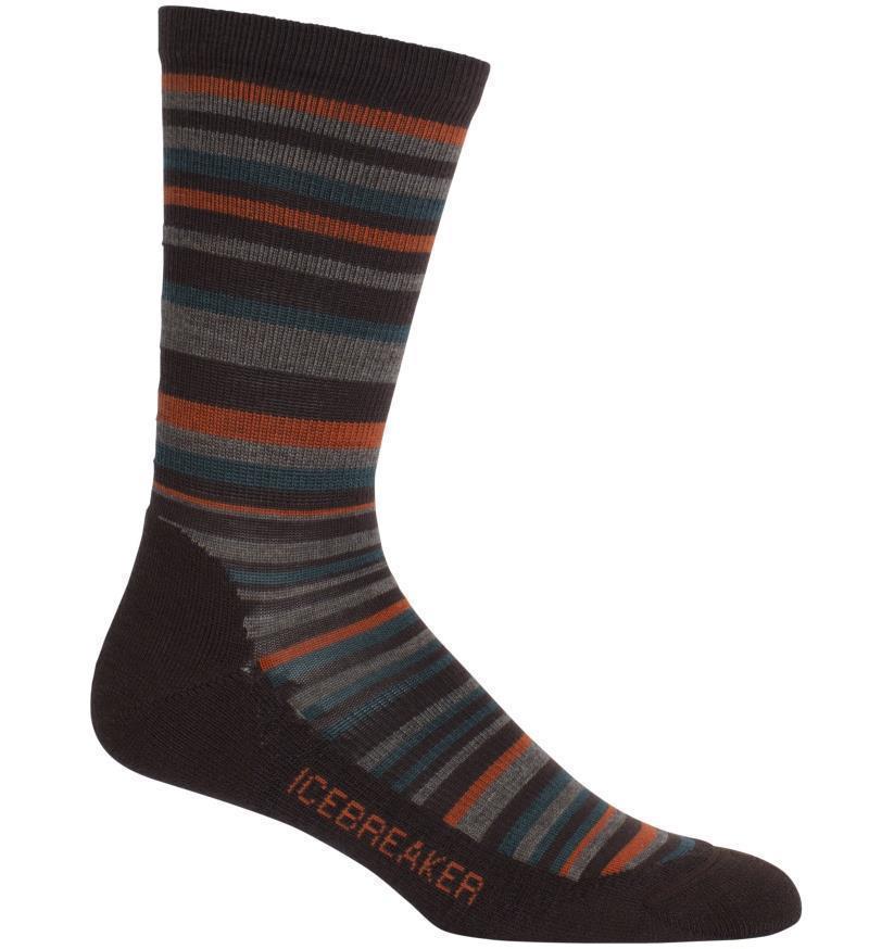 Merino LifeStyle Crew Socks - Light - Mens - Ebony / Copper / Trail 1