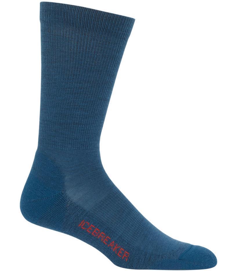 Merino LifeStyle Crew Socks - Light - Mens - Prussian Blue / Chili Red 1