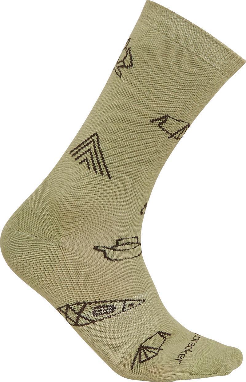 Merino Lifestyle Crew Socks - Ultralight - Camp Essentials - Mens - Lichen / Bittersweet 1