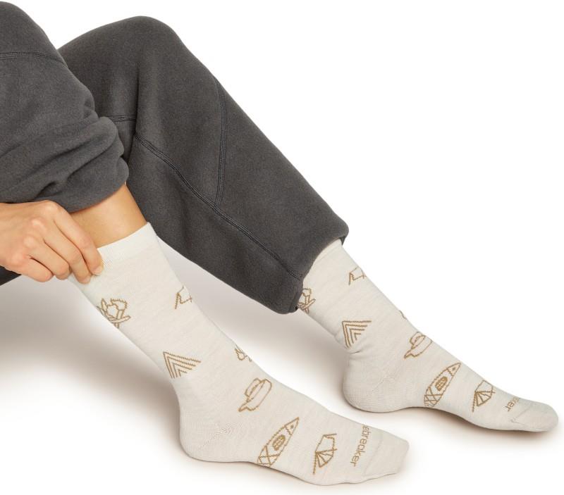 Merino Lifestyle Crew Socks - Ultralight - Camp Essentials - Womens - ecru heather / sand 1