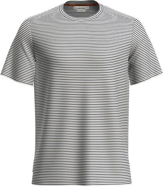 Merino Linen SS Tee - Stripe - Mens - Snow / Midnight Navy - Stripe 1