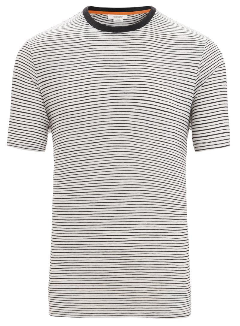 Merino Linen SS Tee - Stripe - Mens - snow / black - stripe 1