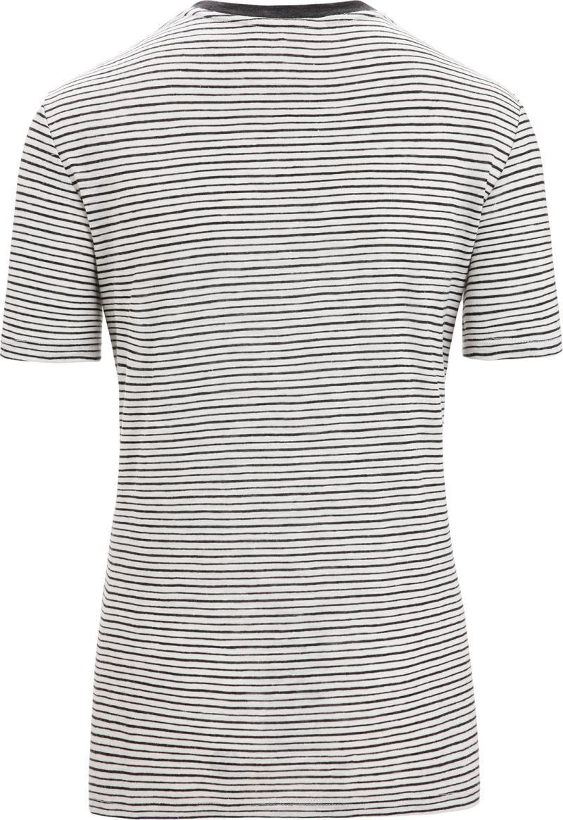 Merino Linen SS Tee - Stripe - Womens - Snow / Black - Stripe 2