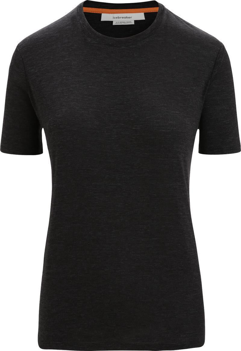 Merino Linen SS Tee - Womens - Black 1
