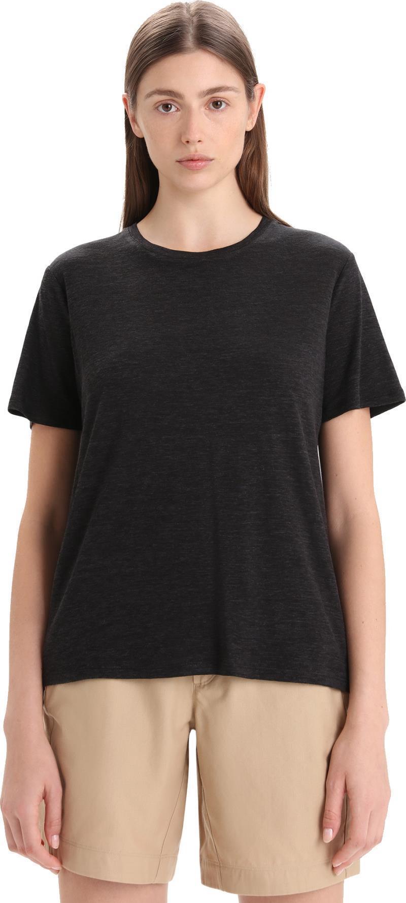 Merino Linen SS Tee - Womens - Black 3