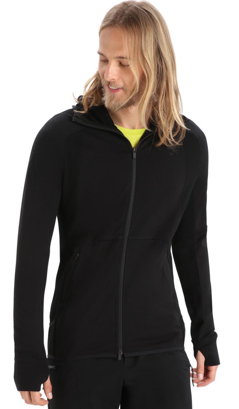 Merino Quantum ZoneKnit LS Zip Hoodie - Mens - black 1