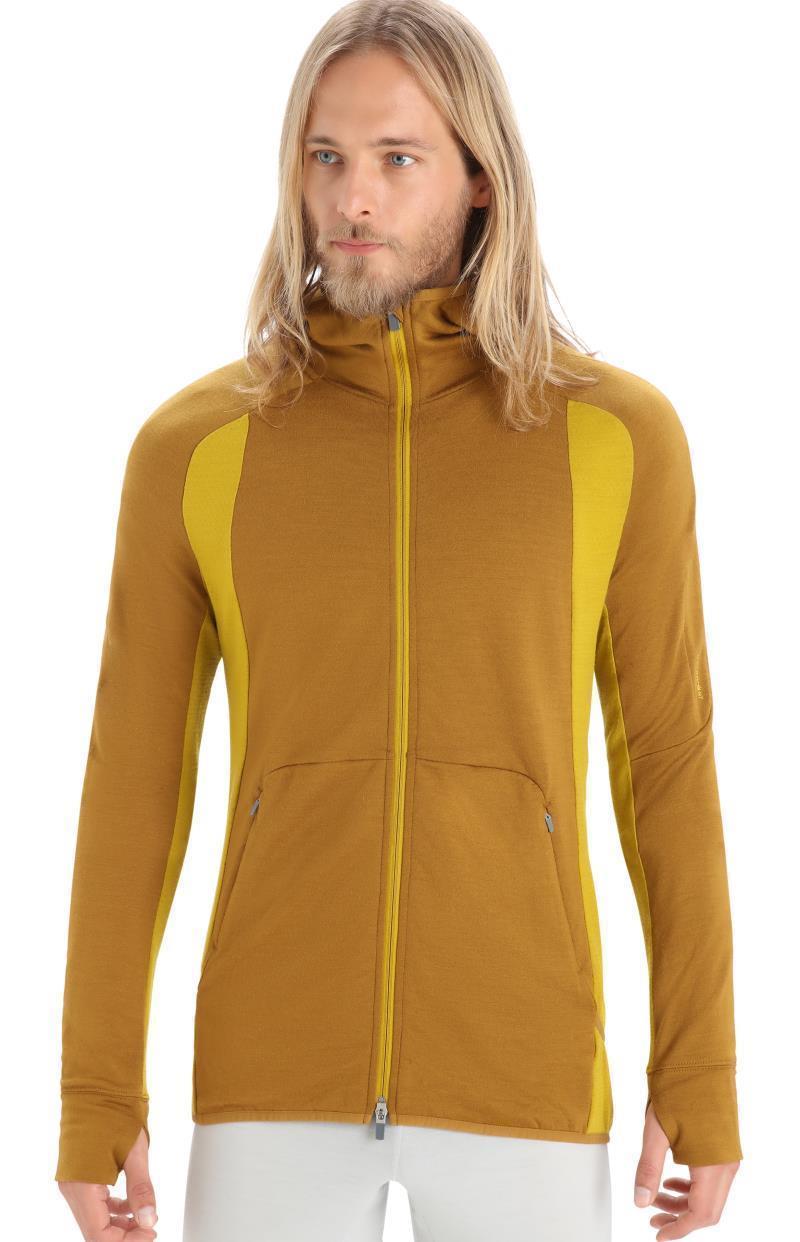 Merino Quantum ZoneKnit LS Zip Hoodie - Mens - clove / silent gold / cb 1
