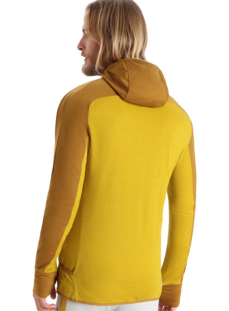 Merino Quantum ZoneKnit LS Zip Hoodie - Mens - clove / silent gold / cb 1