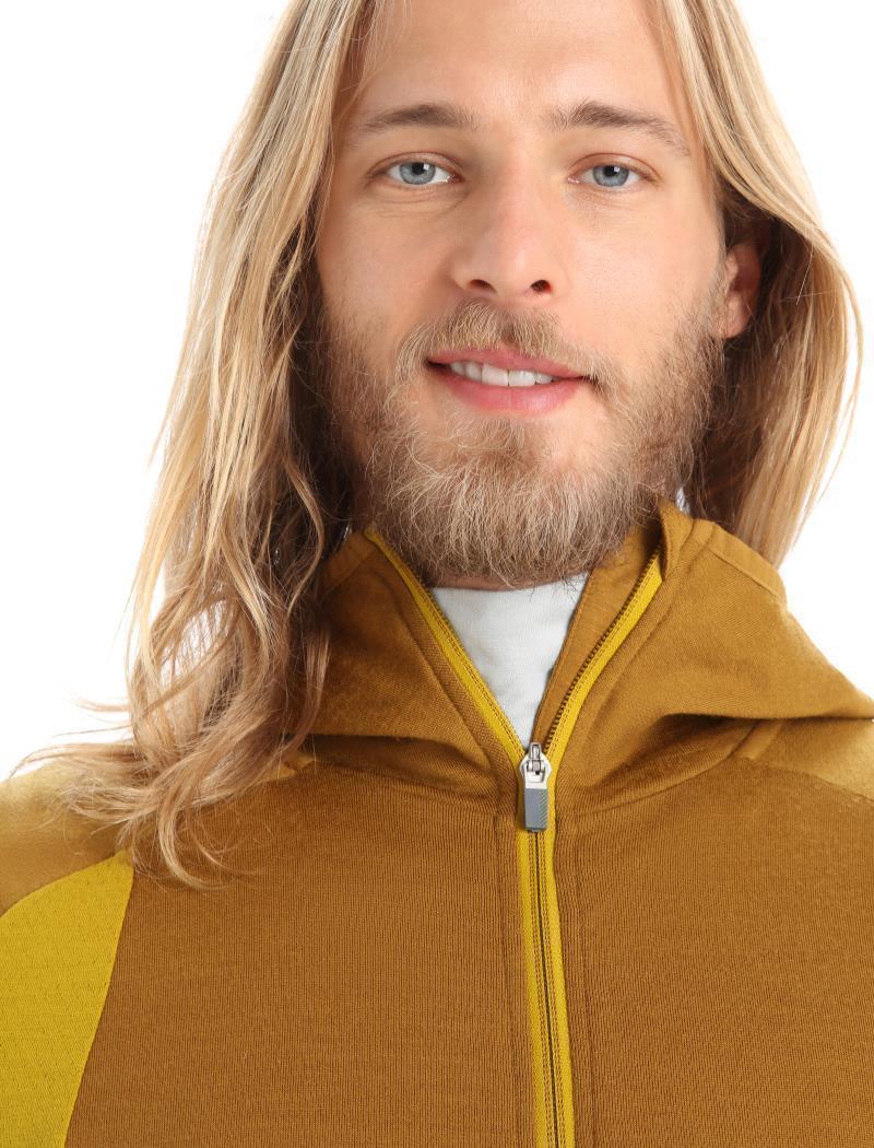 Merino Quantum ZoneKnit LS Zip Hoodie - Mens - clove / silent gold / cb 1
