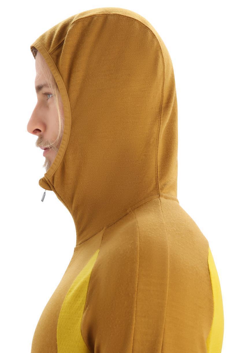 Merino Quantum ZoneKnit LS Zip Hoodie - Mens - clove / silent gold / cb 1
