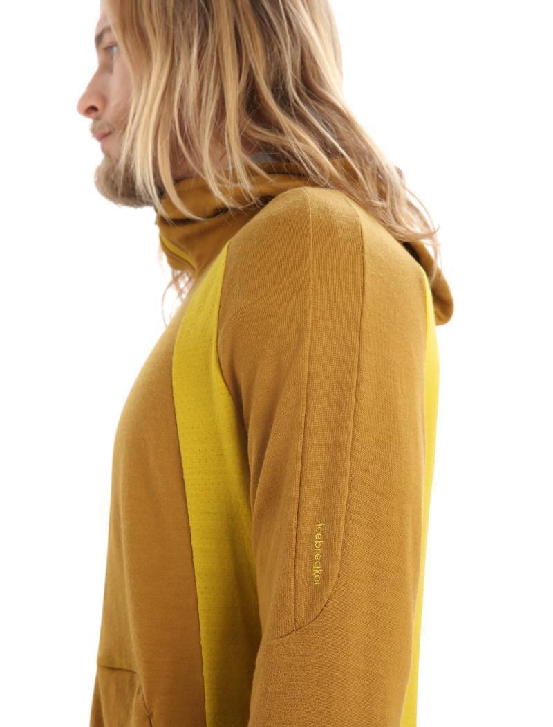 Merino Quantum ZoneKnit LS Zip Hoodie - Mens - clove / silent gold / cb 1