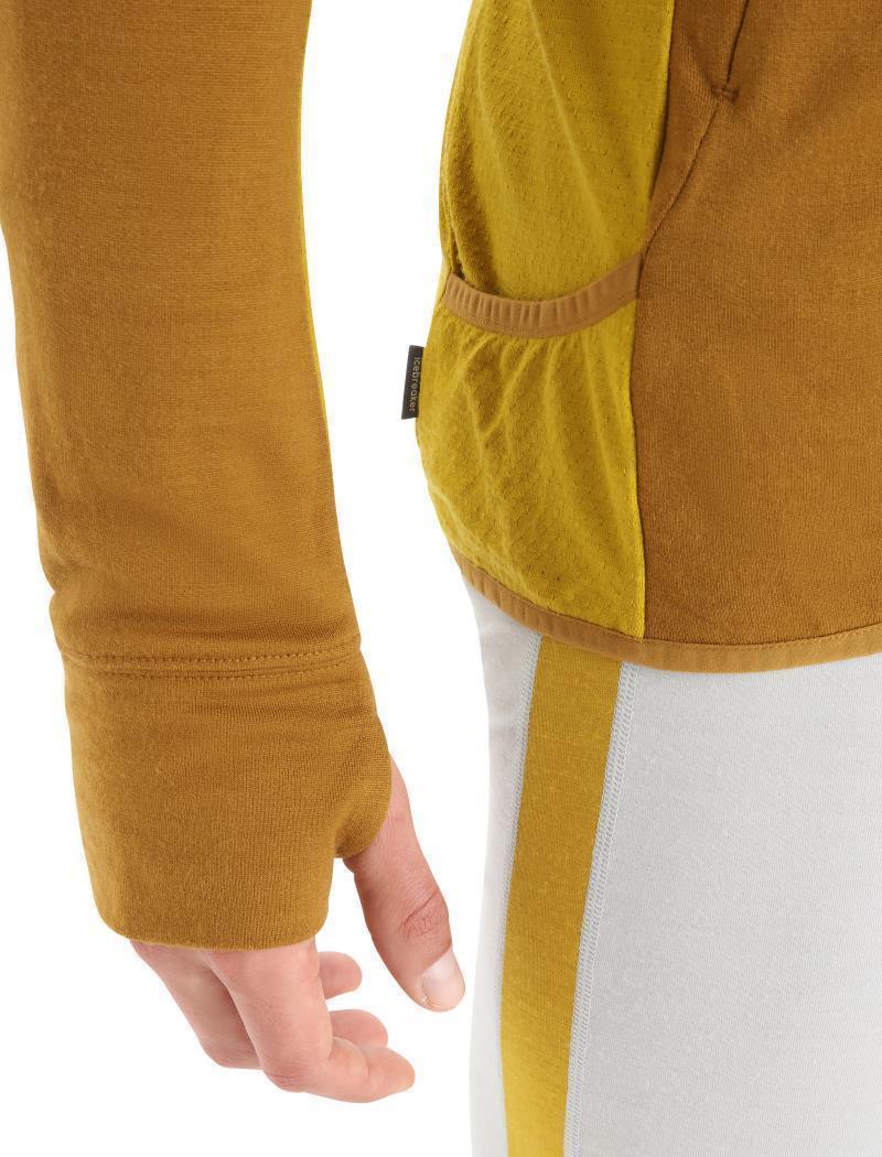 Merino Quantum ZoneKnit LS Zip Hoodie - Mens - clove / silent gold / cb 1