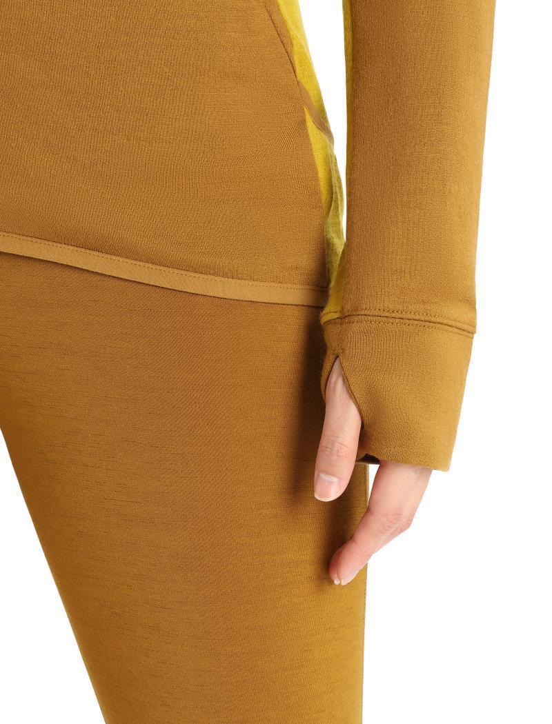 Merino Quantum ZoneKnit LS Zip Hoodie - Womens - Clove / Silent Gold / CB 7