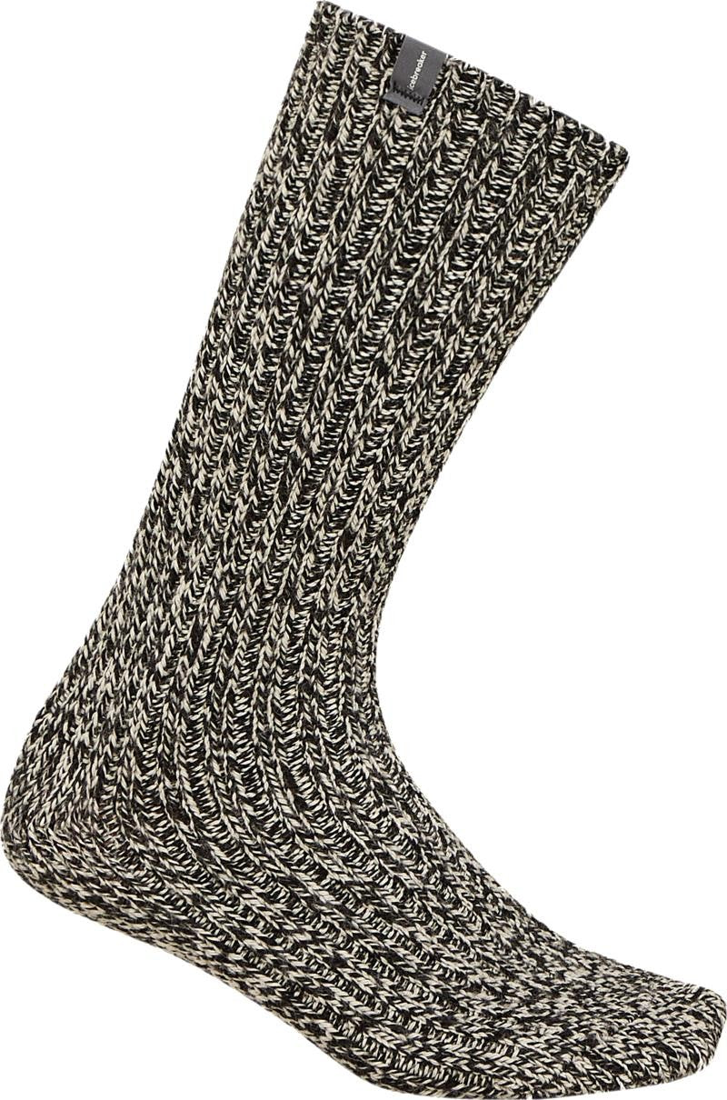 Merino Ski Lodge Crew Socks - black / undyed 1