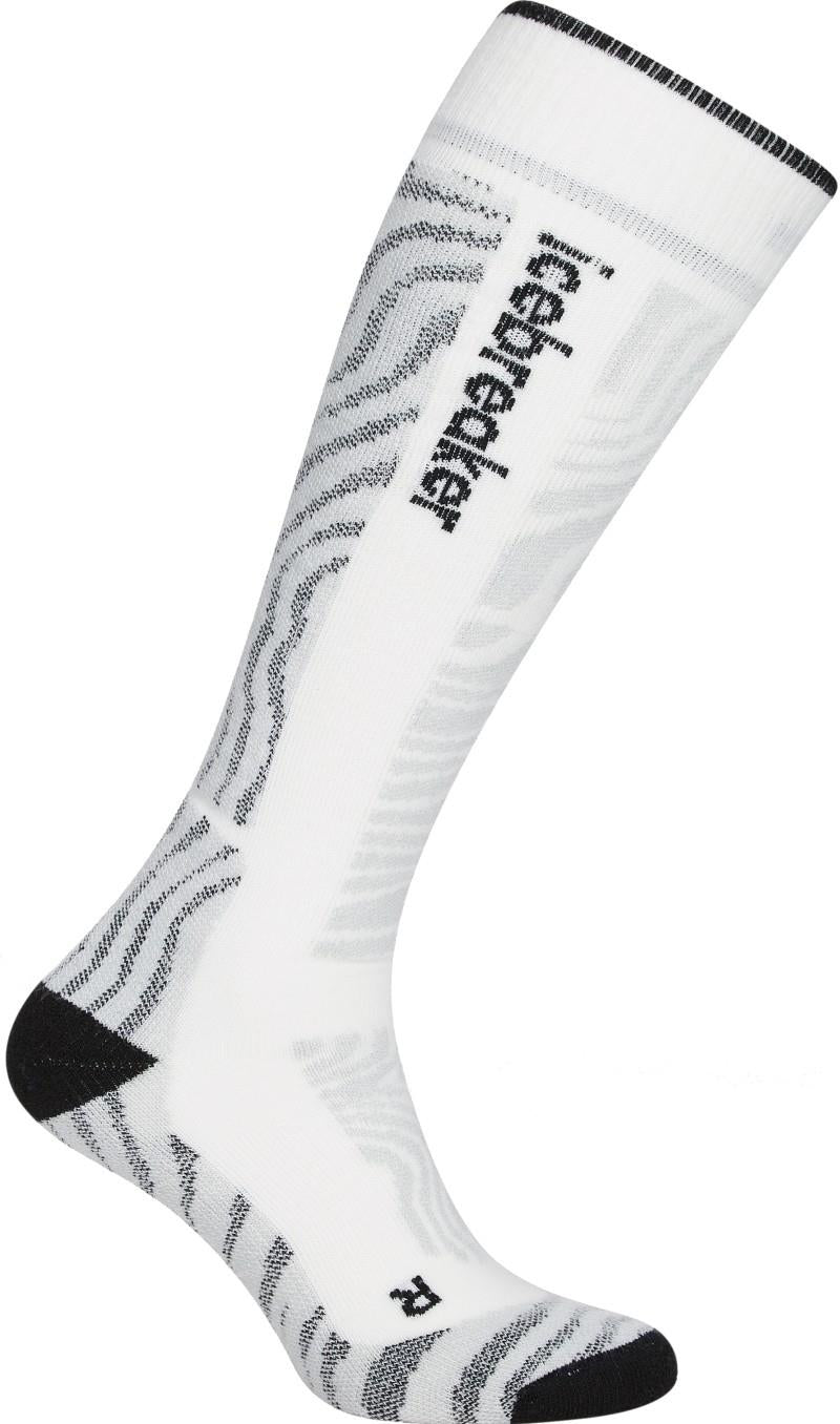 Merino Ski+ Over The Calf Socks - Medium - Mountain Contour - Mens - snow / black / ether 1