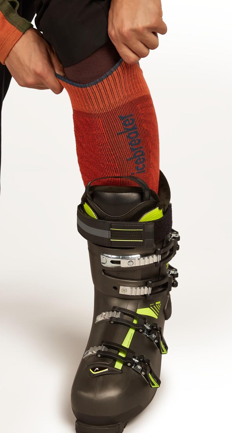 Merino Ski+ Over the Calf Socks - Light - Mountain Contour - Mens - agate / fervid / atlantis 1