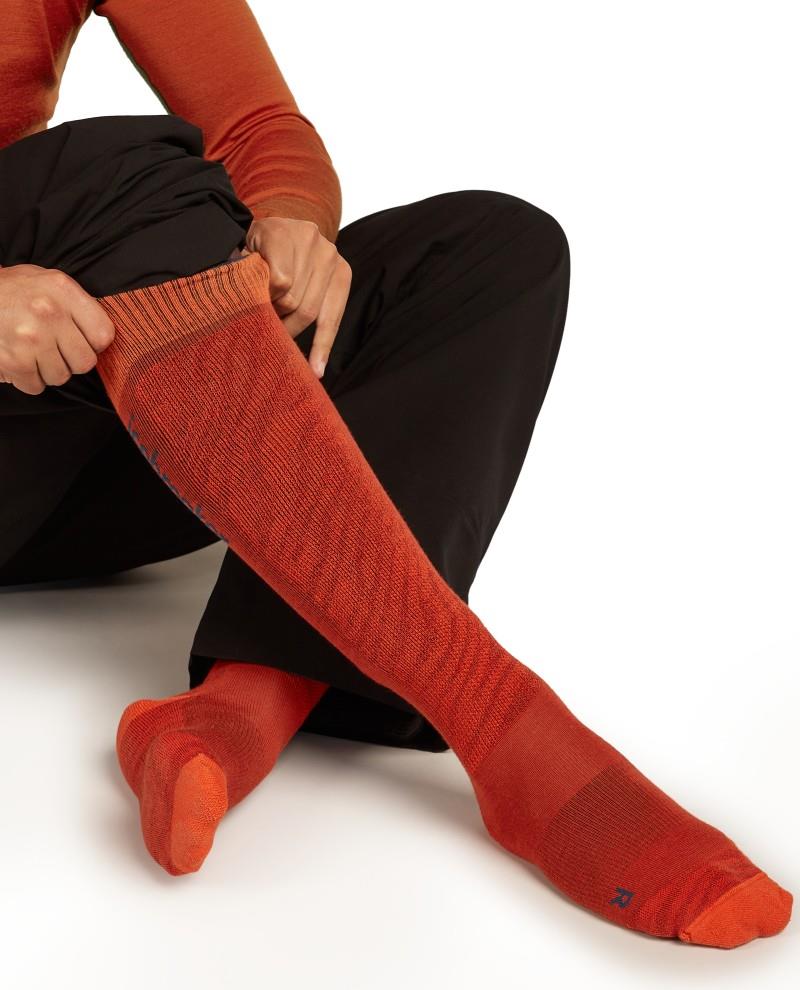 Merino Ski+ Over the Calf Socks - Light - Mountain Contour - Mens - agate / fervid / atlantis 1