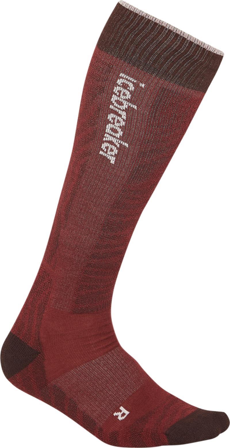 Merino Ski+ Over the Calf Socks - Light - Mountain Contour - Mens - port / bittersweet / snow 1